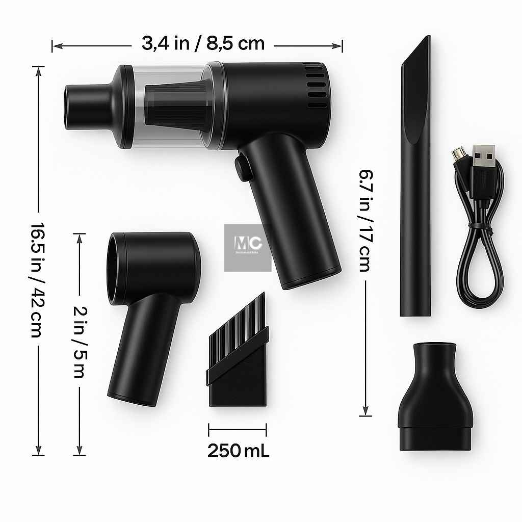 Aspiradora de Mano Compacta – Limpieza Rápida – Elimina Polvo y Migas al Instante
