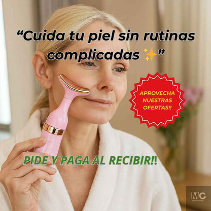 SkinUp - Masajeador facial 3 en 1 – Efecto lifting express – Reduce hinchazón y líneas en minutos